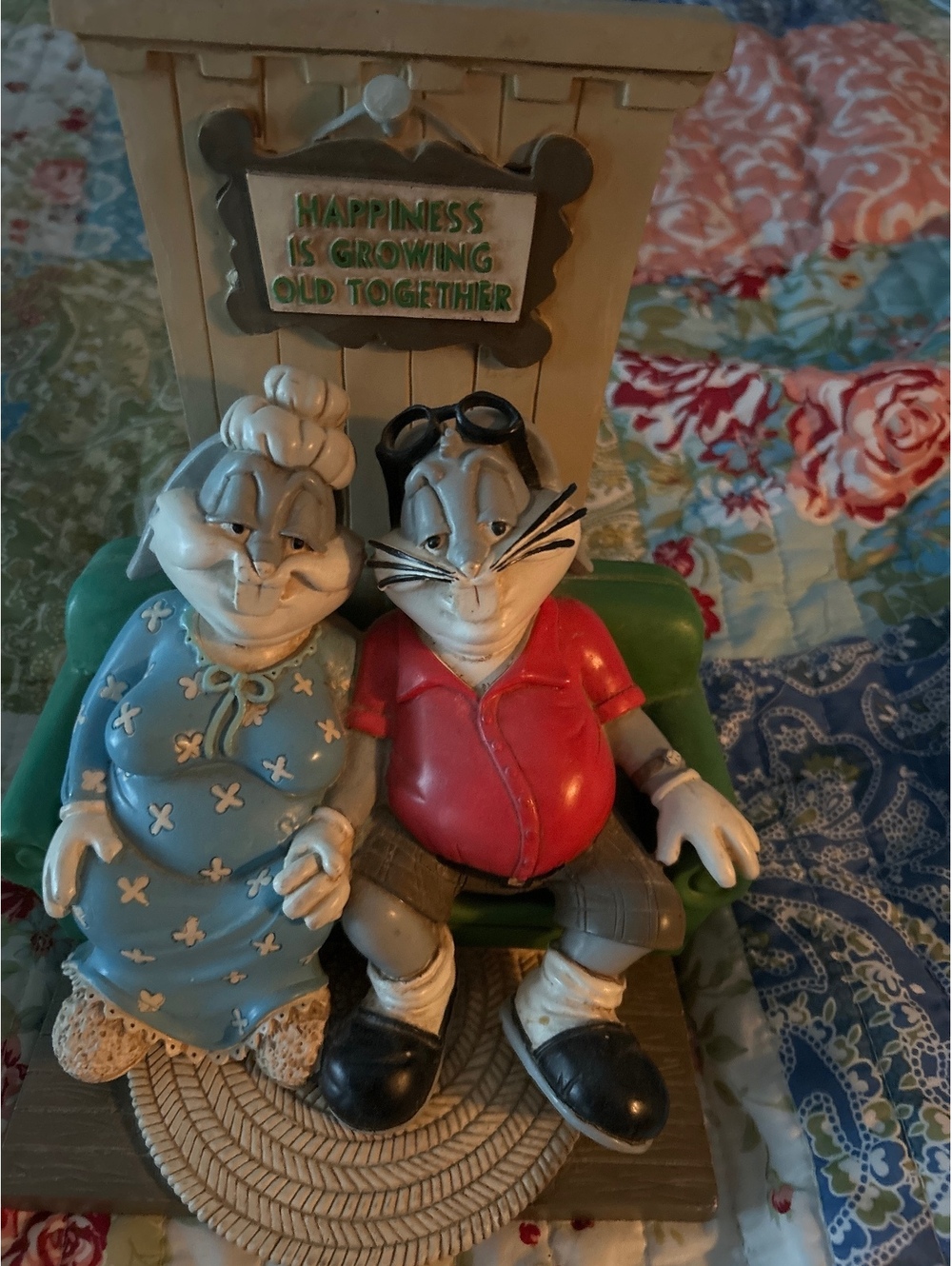Vintage Warner Bros. Bugs Bunny and Granny Figurine Sculpture "Happiness Is GROW